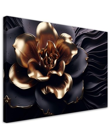 Bild auf Leinwand - AI Goldene Blume | Feeby