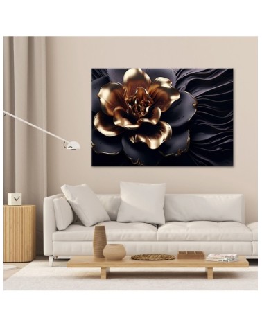 Bild auf Leinwand - AI Goldene Blume | Feeby