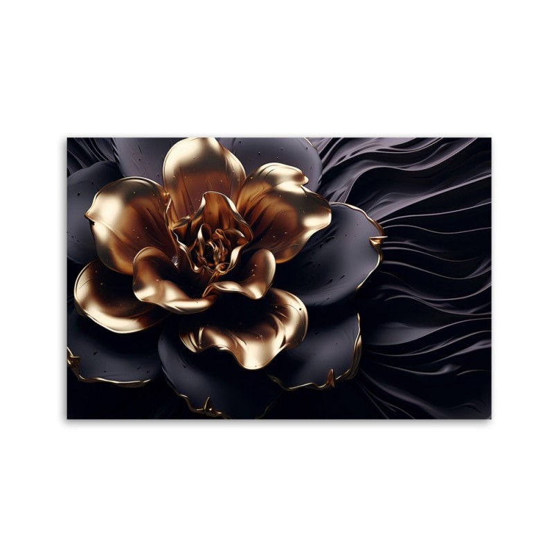 Bild auf Leinwand - AI Goldene Blume | Feeby