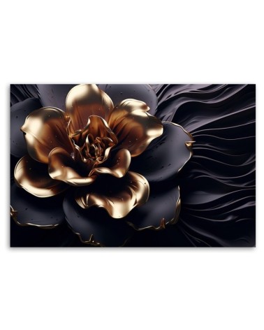 Bild auf Leinwand - AI Goldene Blume | Feeby