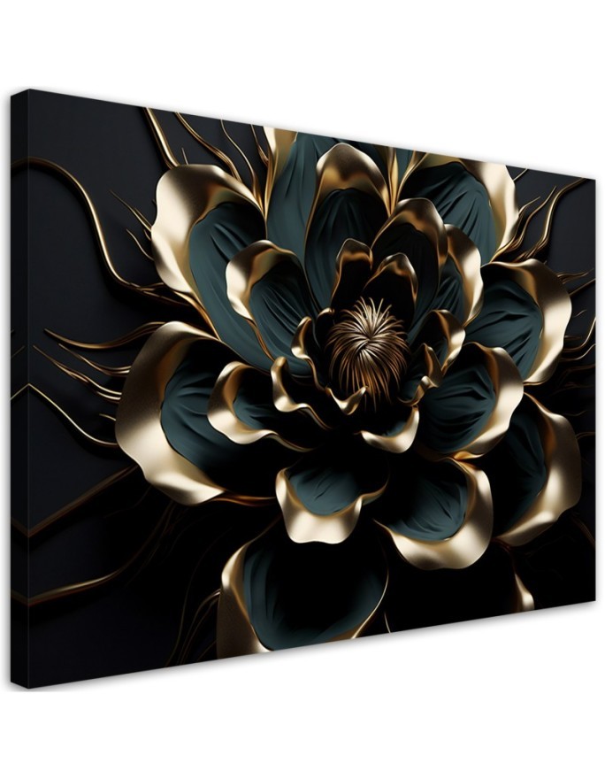 Modernes Wandbild - 3D Lotusblume abstrakt AI | Feeby