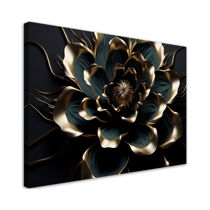 Modernes Wandbild - 3D Lotusblume abstrakt AI | Feeby