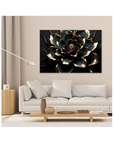 Modernes Wandbild - 3D Lotusblume abstrakt AI | Feeby