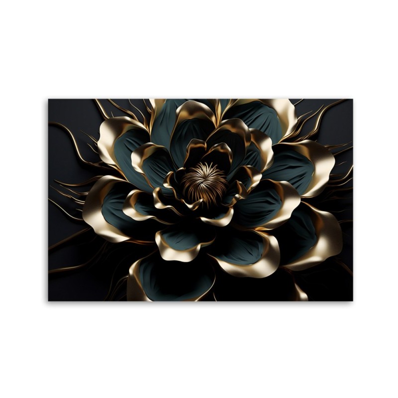 Modernes Wandbild - 3D Lotusblume abstrakt AI | Feeby