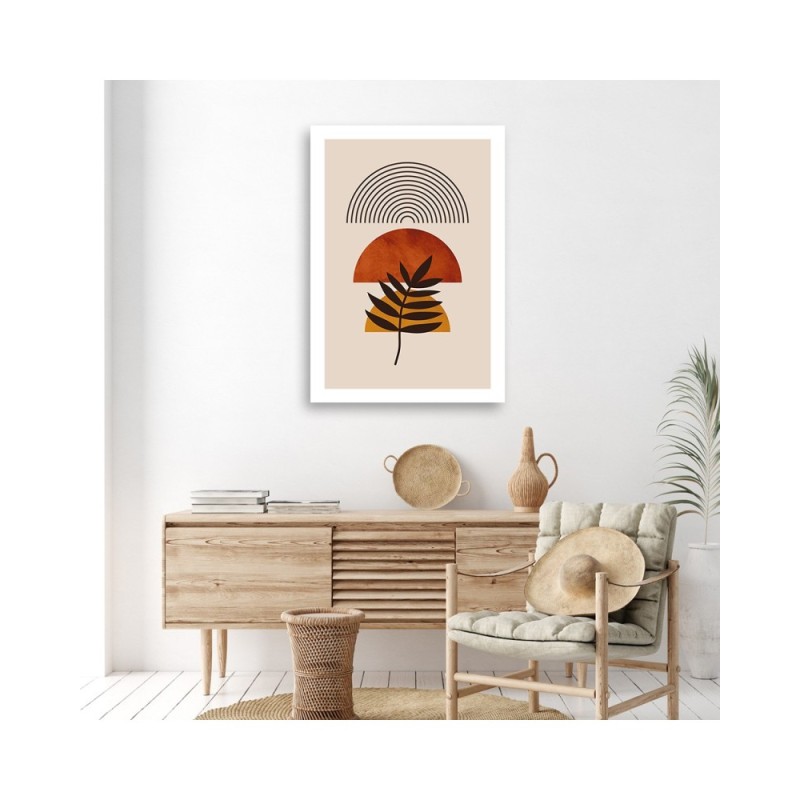 Leinwandbild - Zweig und Regenbogen Boho | Feeby