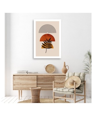 Leinwandbild - Zweig und Regenbogen Boho | Feeby