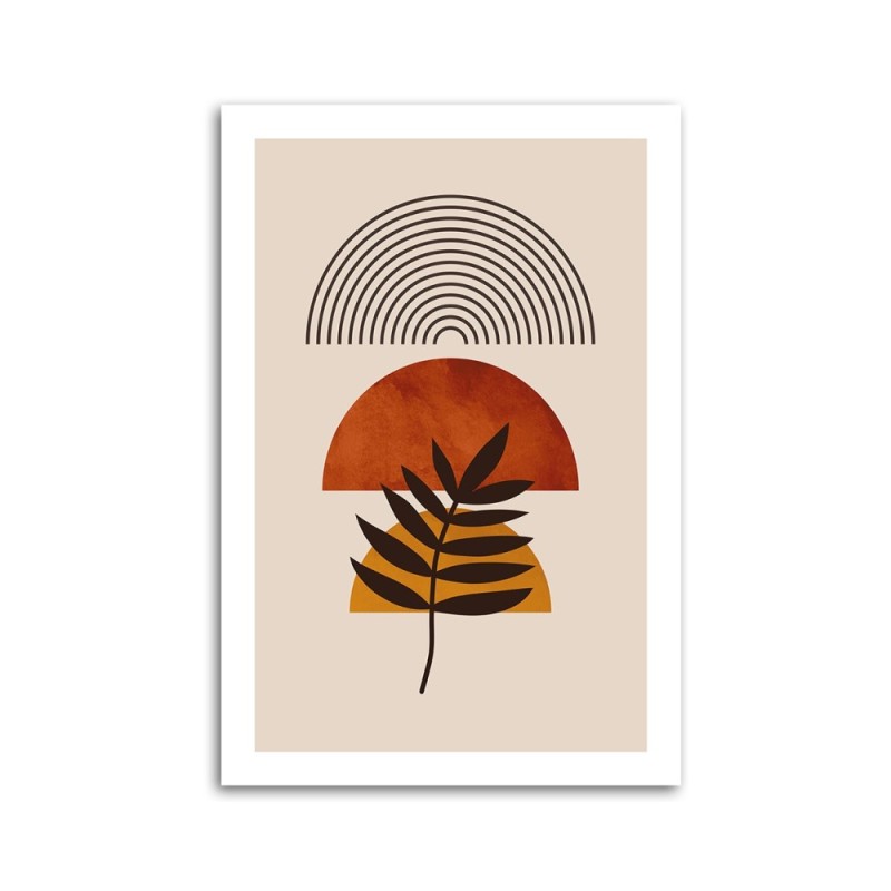 Leinwandbild - Zweig und Regenbogen Boho | Feeby