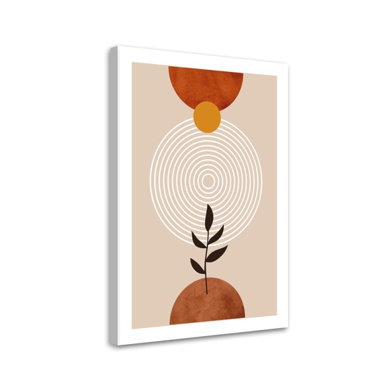 Leinwandbild - Boho-Kreise und Zweige | Feeby