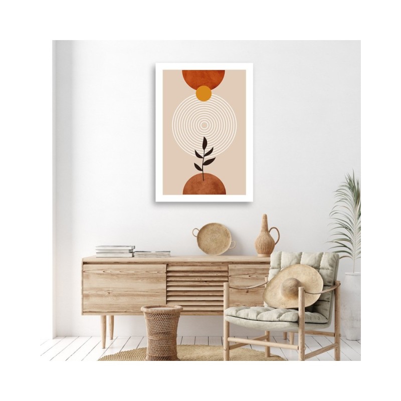 Leinwandbild - Boho-Kreise und Zweige | Feeby