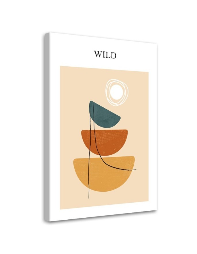 Wandbild für Wohnzimmer - Sonne und Boho-Formen | Feeby