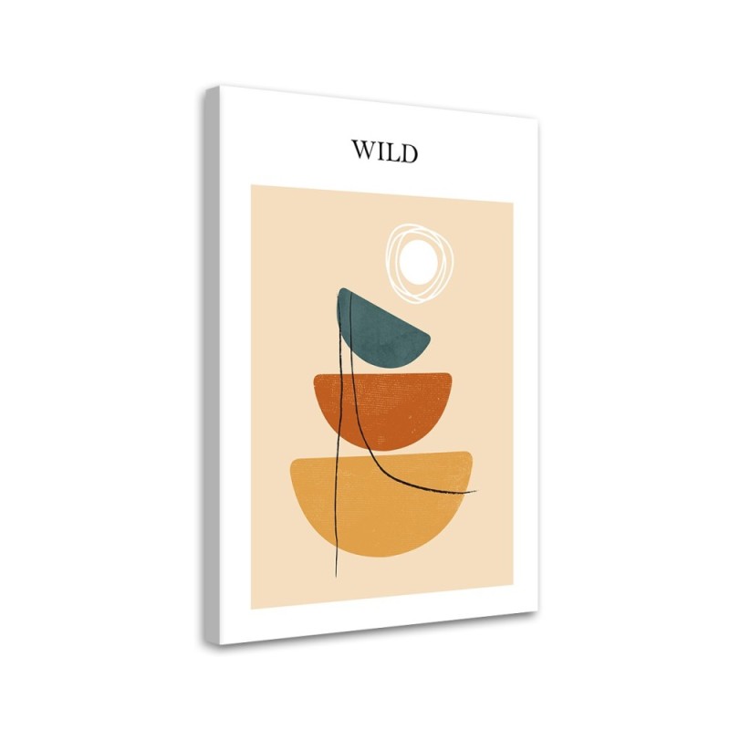 Wandbild für Wohnzimmer - Sonne und Boho-Formen | Feeby