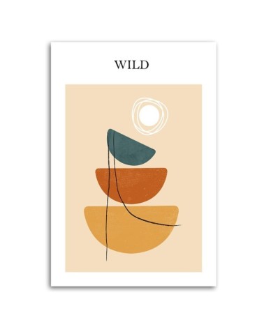 Wandbild für Wohnzimmer - Sonne und Boho-Formen | Feeby