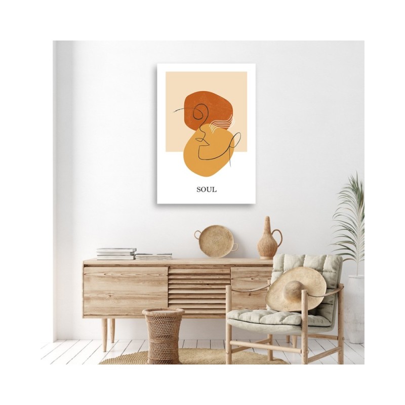 Dekoratives Leinwandbild - Formen und Linien im Boho-Stil | Feeby