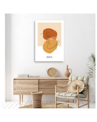 Dekoratives Leinwandbild - Formen und Linien im Boho-Stil | Feeby