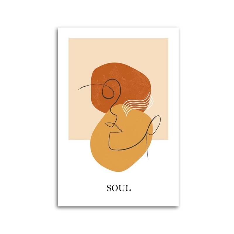 Dekoratives Leinwandbild - Formen und Linien im Boho-Stil | Feeby