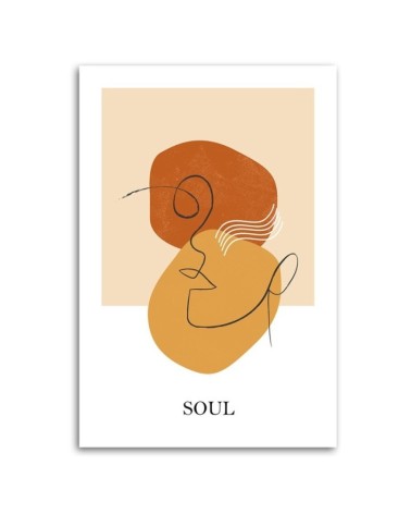 Dekoratives Leinwandbild - Formen und Linien im Boho-Stil | Feeby