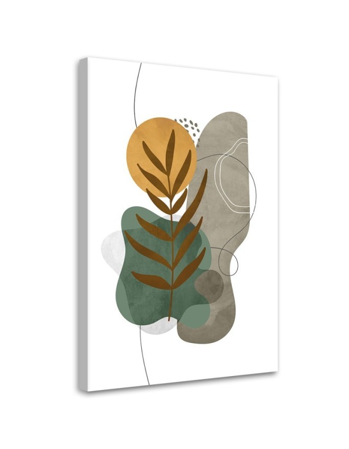 Obraz boho na płótnie do sypialni - Botaniczne kształty