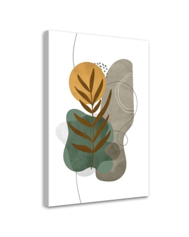 Obraz boho na płótnie do sypialni - Botaniczne kształty