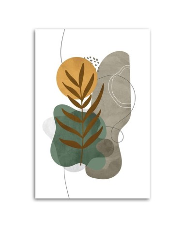 Obraz boho na płótnie do sypialni - Botaniczne kształty