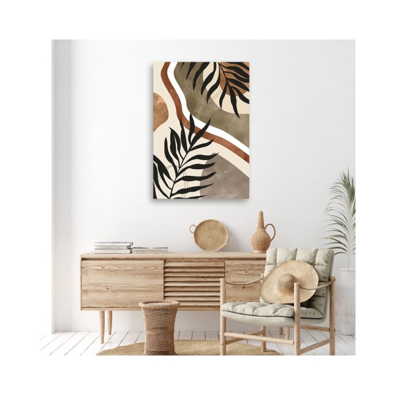 Leinwanddruck - Boho-Blätter und -Zweige | Feeby