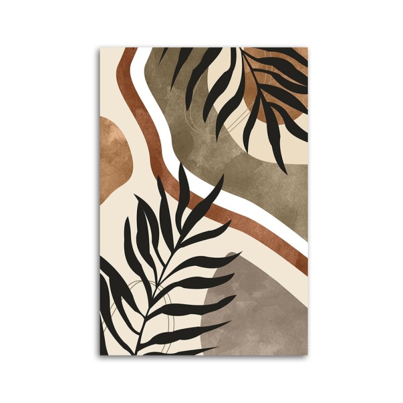 Leinwanddruck - Boho-Blätter und -Zweige | Feeby