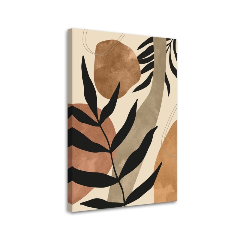 Leinwandbild - Boho-Blätter und -Zweige | Feeby