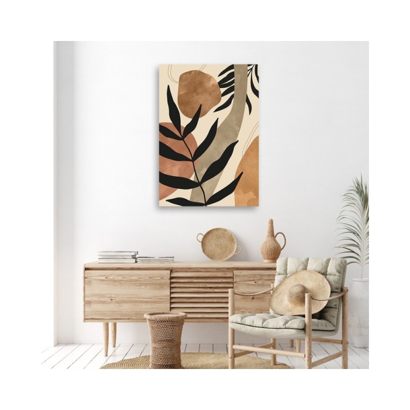 Leinwandbild - Boho-Blätter und -Zweige | Feeby