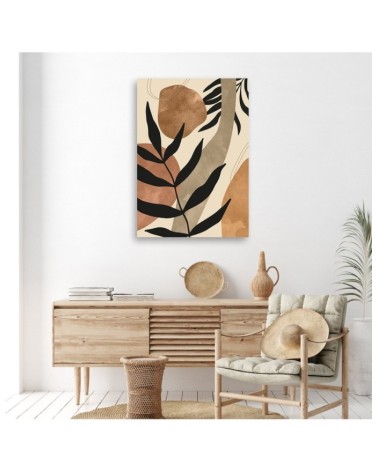 Leinwandbild - Boho-Blätter und -Zweige | Feeby