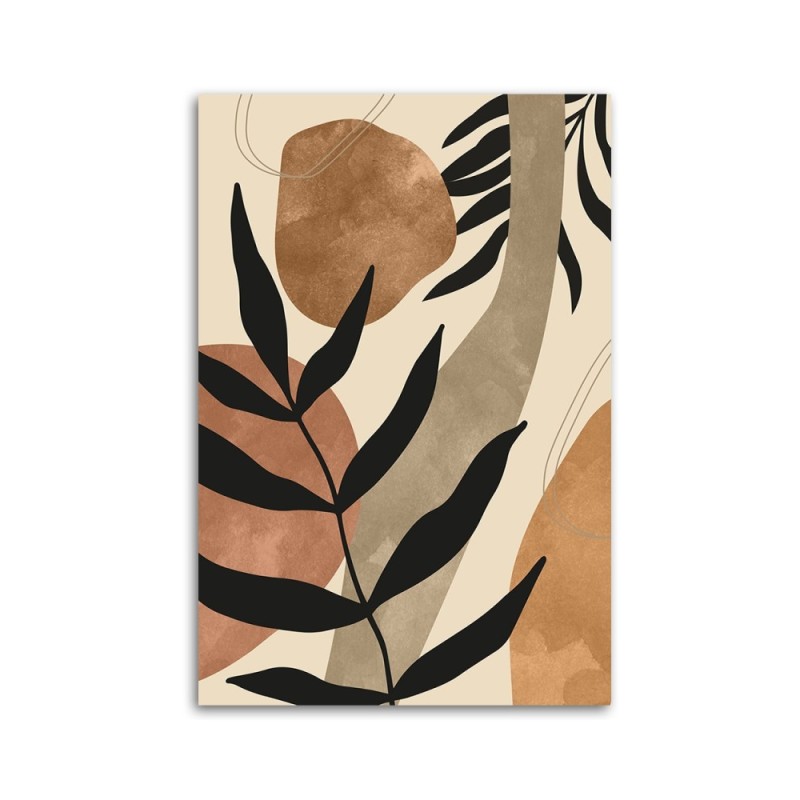 Leinwandbild - Boho-Blätter und -Zweige | Feeby