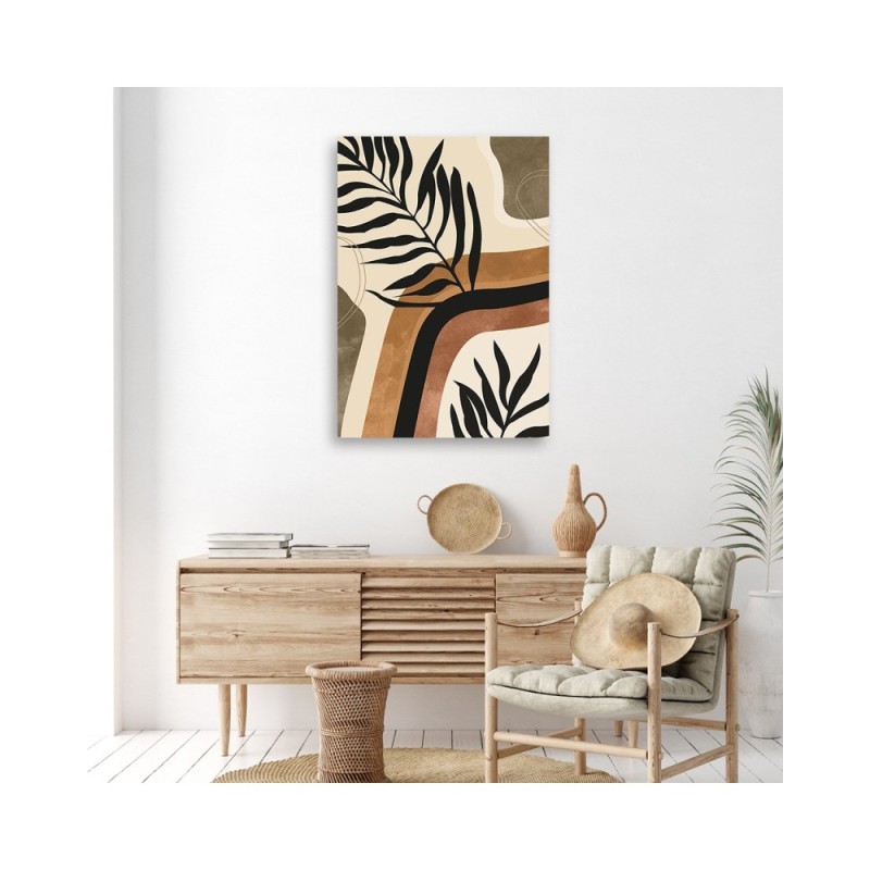 Bild auf Leinwand - Blätter und Zweige im Boho-Stil | Feeby