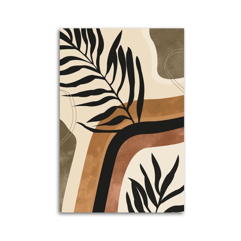 Bild auf Leinwand - Blätter und Zweige im Boho-Stil | Feeby