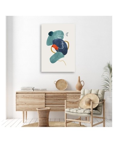 Leinwandbild - Geometrische Abstraktion im Boho-Stil | Feeby