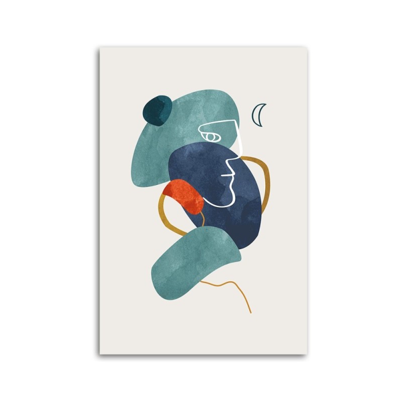 Leinwandbild - Geometrische Abstraktion im Boho-Stil | Feeby