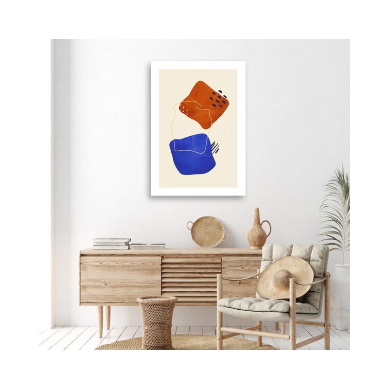 Dekoratives Leinwandbild - Abstrakte Boho-Formen | Feeby