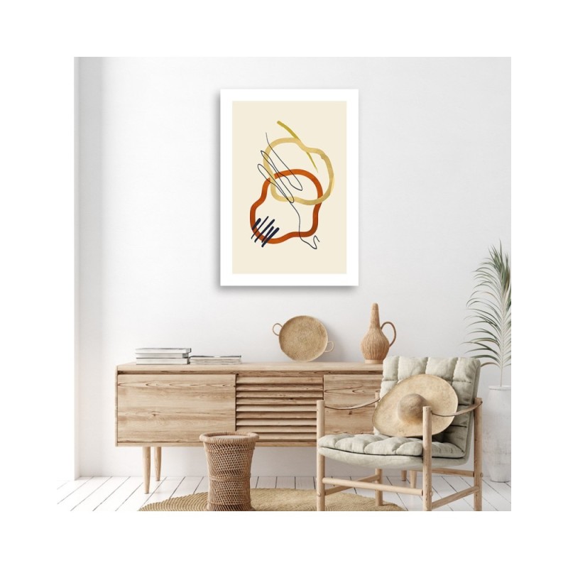 Leinwandbild - Formen und Linien im Boho-Stil | Feeby