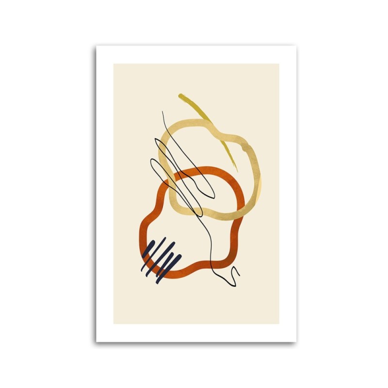 Leinwandbild - Formen und Linien im Boho-Stil | Feeby