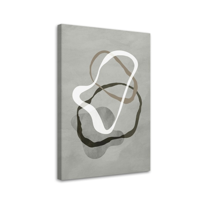 Modernes Wandbild - Abstrakte graue Boho-Linien | Feeby