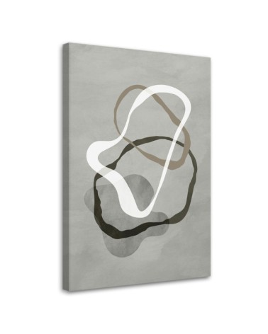 Modernes Wandbild - Abstrakte graue Boho-Linien | Feeby