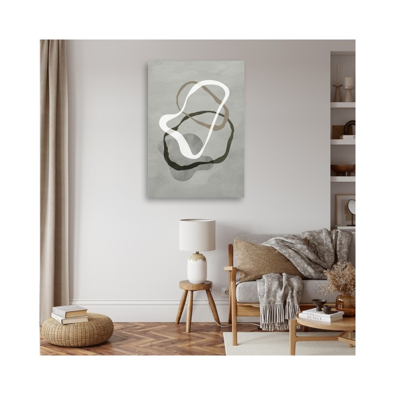 Modernes Wandbild - Abstrakte graue Boho-Linien | Feeby