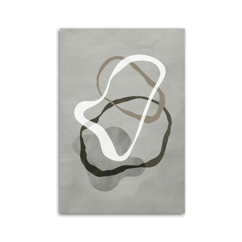 Modernes Wandbild - Abstrakte graue Boho-Linien | Feeby