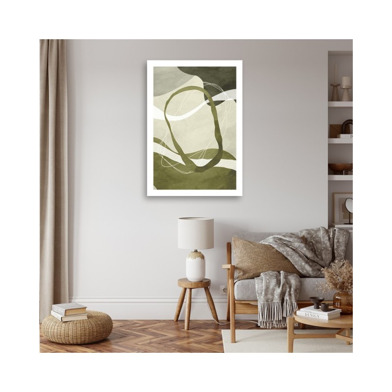Leinwandbild - Boho Abstraktion grün | Feeby