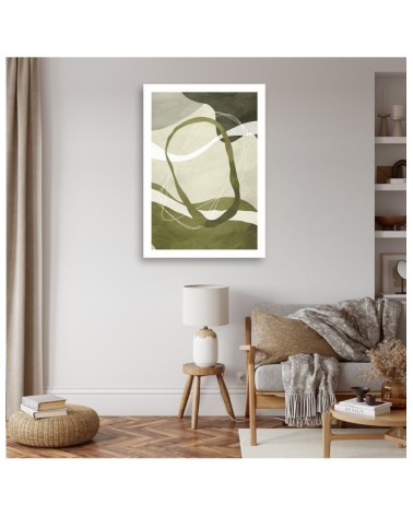 Leinwandbild - Boho Abstraktion grün | Feeby