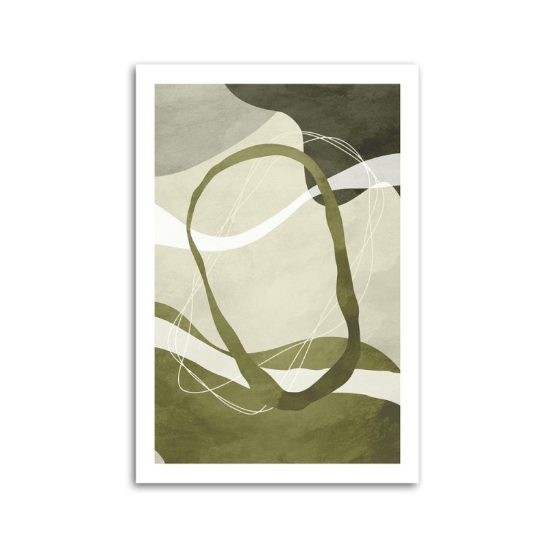 Leinwandbild - Boho Abstraktion grün | Feeby