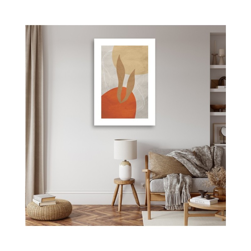 Wandbild für Wohnzimmer - Linien und Boho-Formen | Feeby