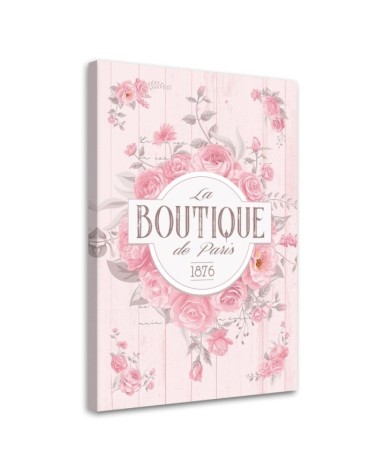 Leinwandbild modern - Shabby Chic Blumeninschrift | Feeby