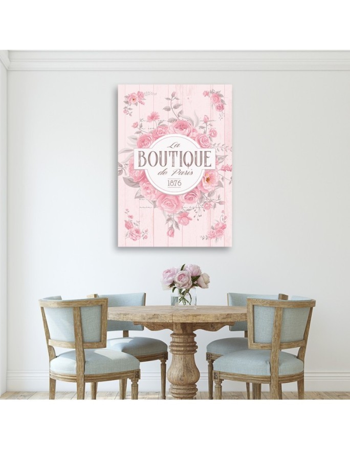Obrazy dekoracyjne ścienne - Napis Kwiaty Shabby Chic