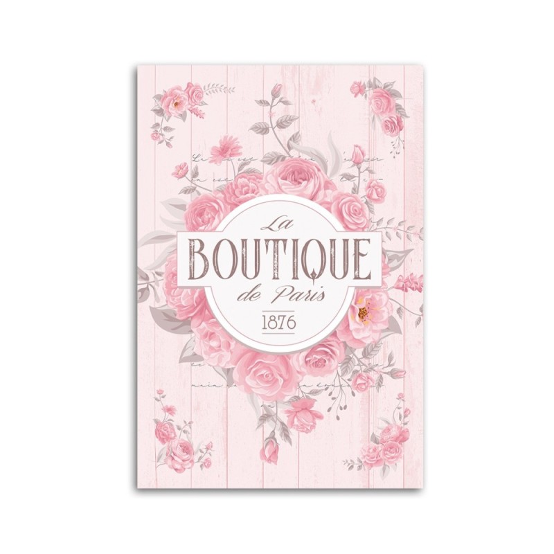 Leinwandbild modern - Shabby Chic Blumeninschrift | Feeby