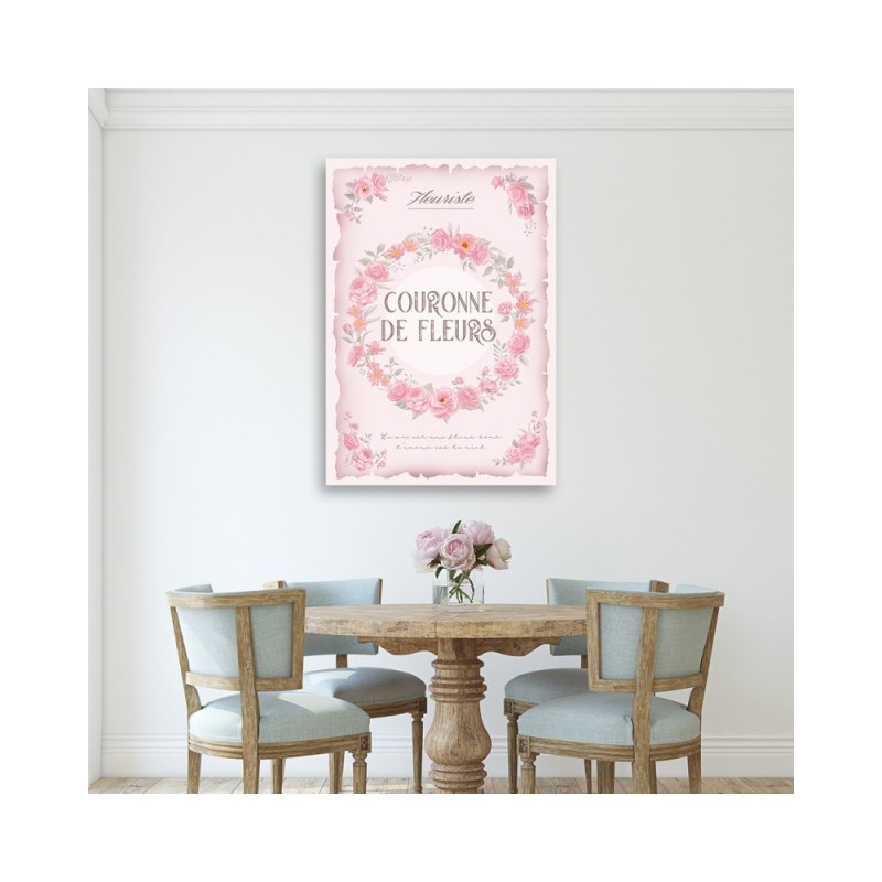 Leinwandbild - Shabby Chic Rosengirlande | Feeby