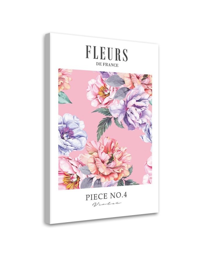 Bild auf Leinwand - Shabby Chic bunte Pfingstrosenblüten | Feeby