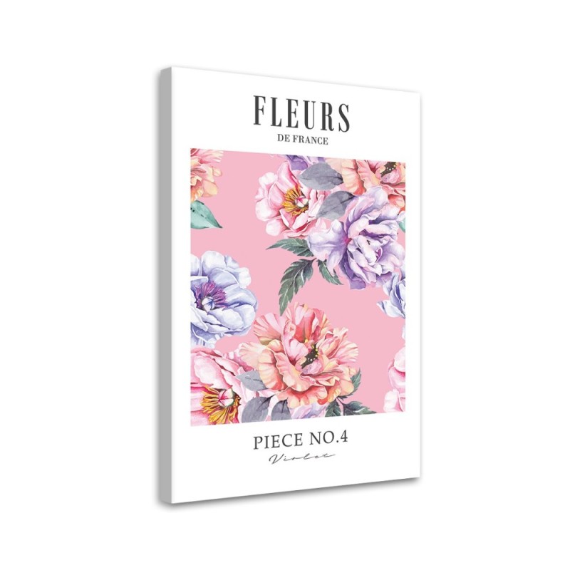 Bild auf Leinwand - Shabby Chic bunte Pfingstrosenblüten | Feeby